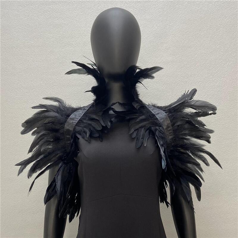 Feather Shawl Cape – Festival Feather Wrap, 10 Colors