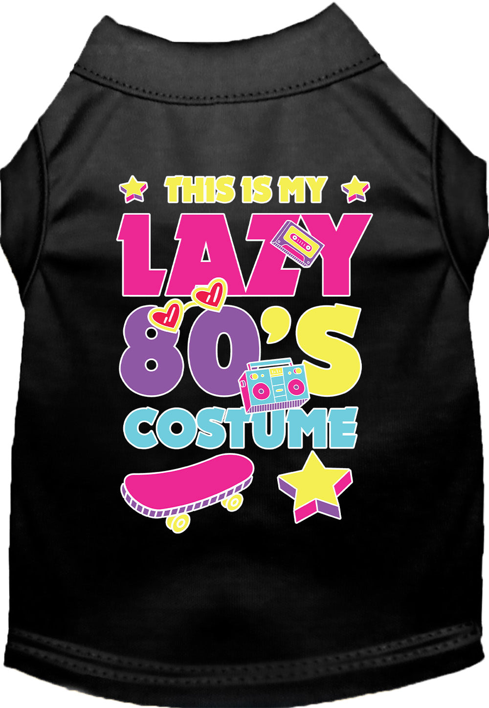 Funny "Lazy 80s Costume" Halloween Pet Shirt for Dogs & Cats