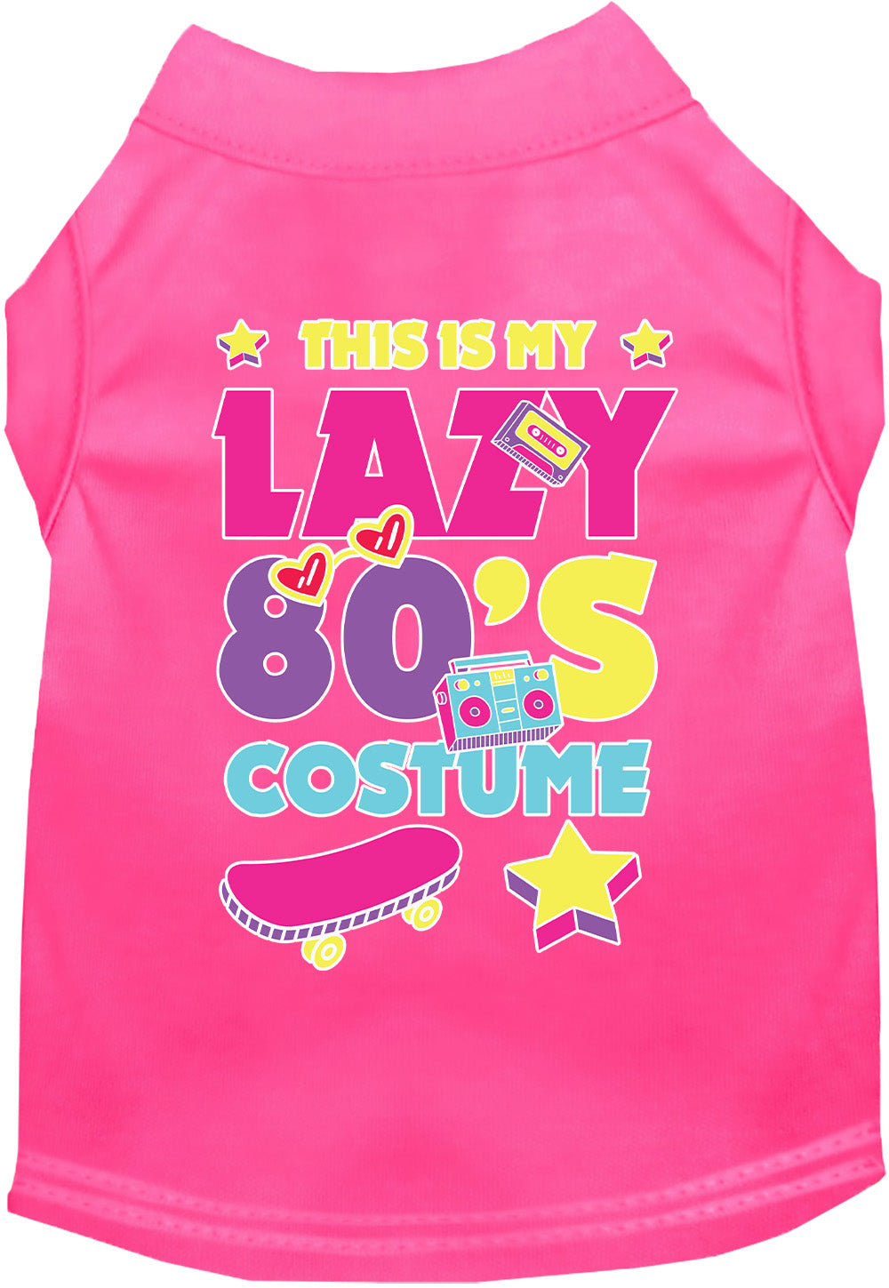 Funny "Lazy 80s Costume" Halloween Pet Shirt for Dogs & Cats