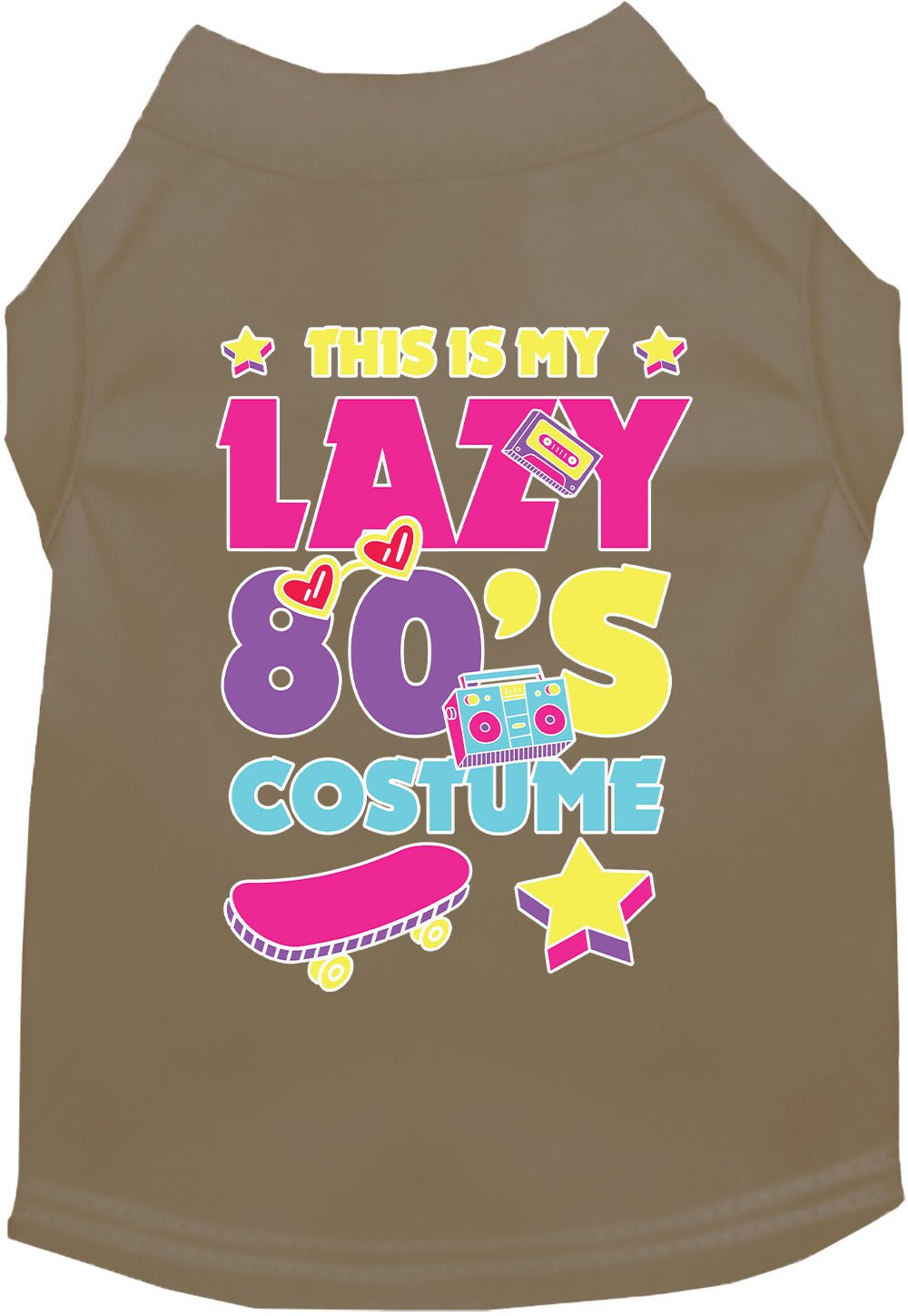 Funny "Lazy 80s Costume" Halloween Pet Shirt for Dogs & Cats