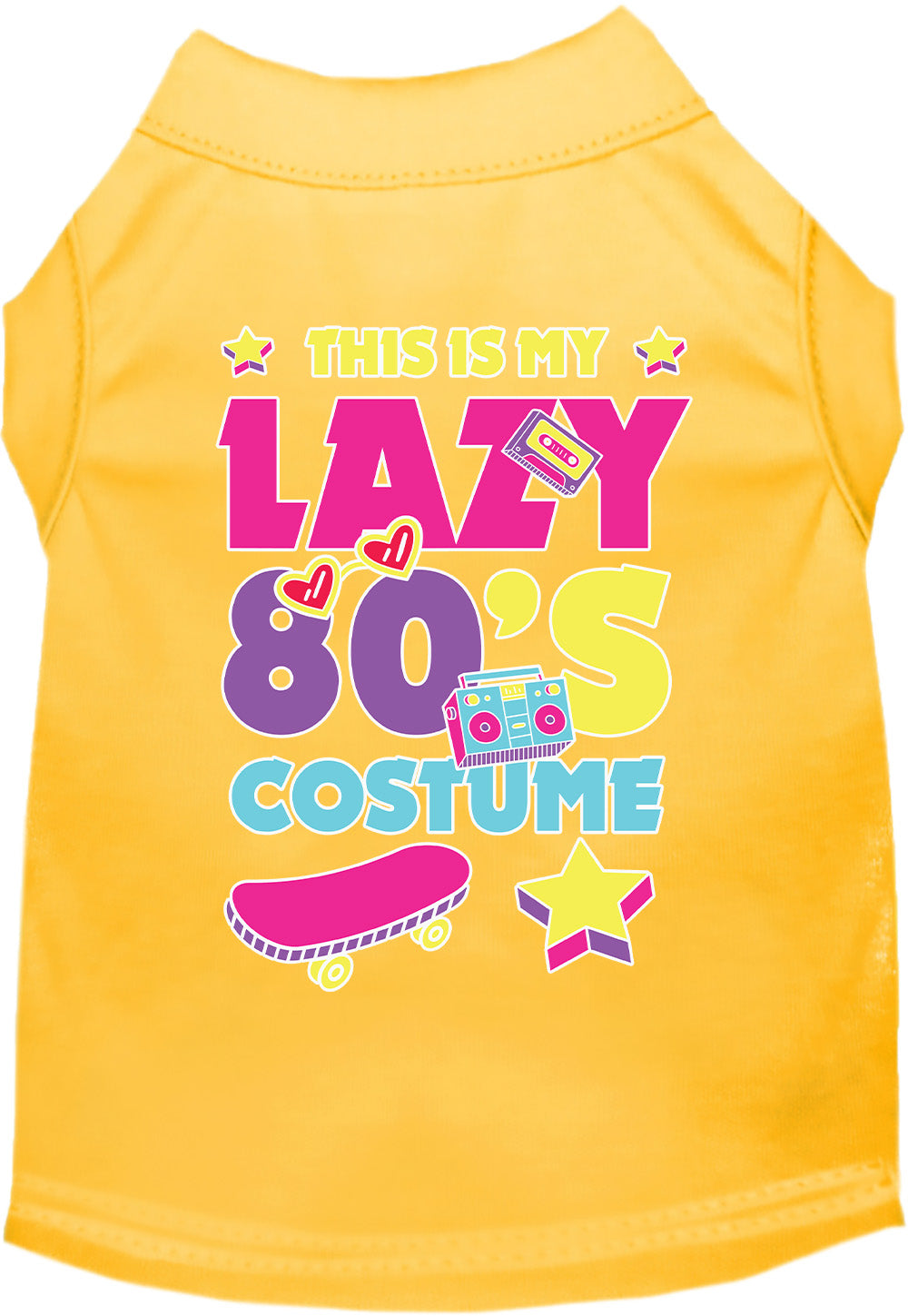 Funny "Lazy 80s Costume" Halloween Pet Shirt for Dogs & Cats