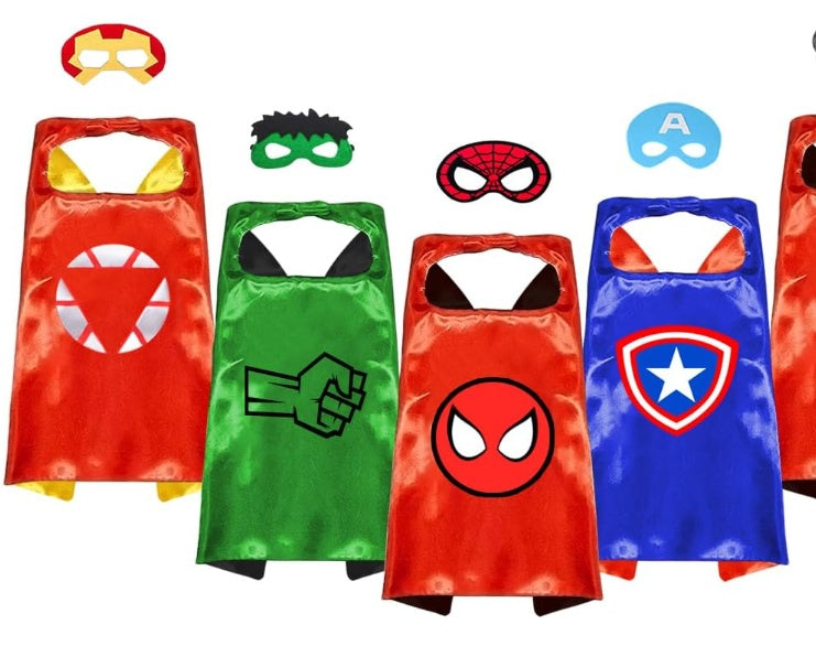 Kids' Capes and Masks Halloween Costume Set, 5-Pack