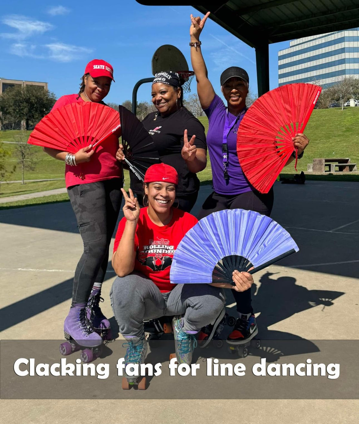 Black Rave Clack Fans, 13 Inch, 2-Pack – Large Folding Hand Fans