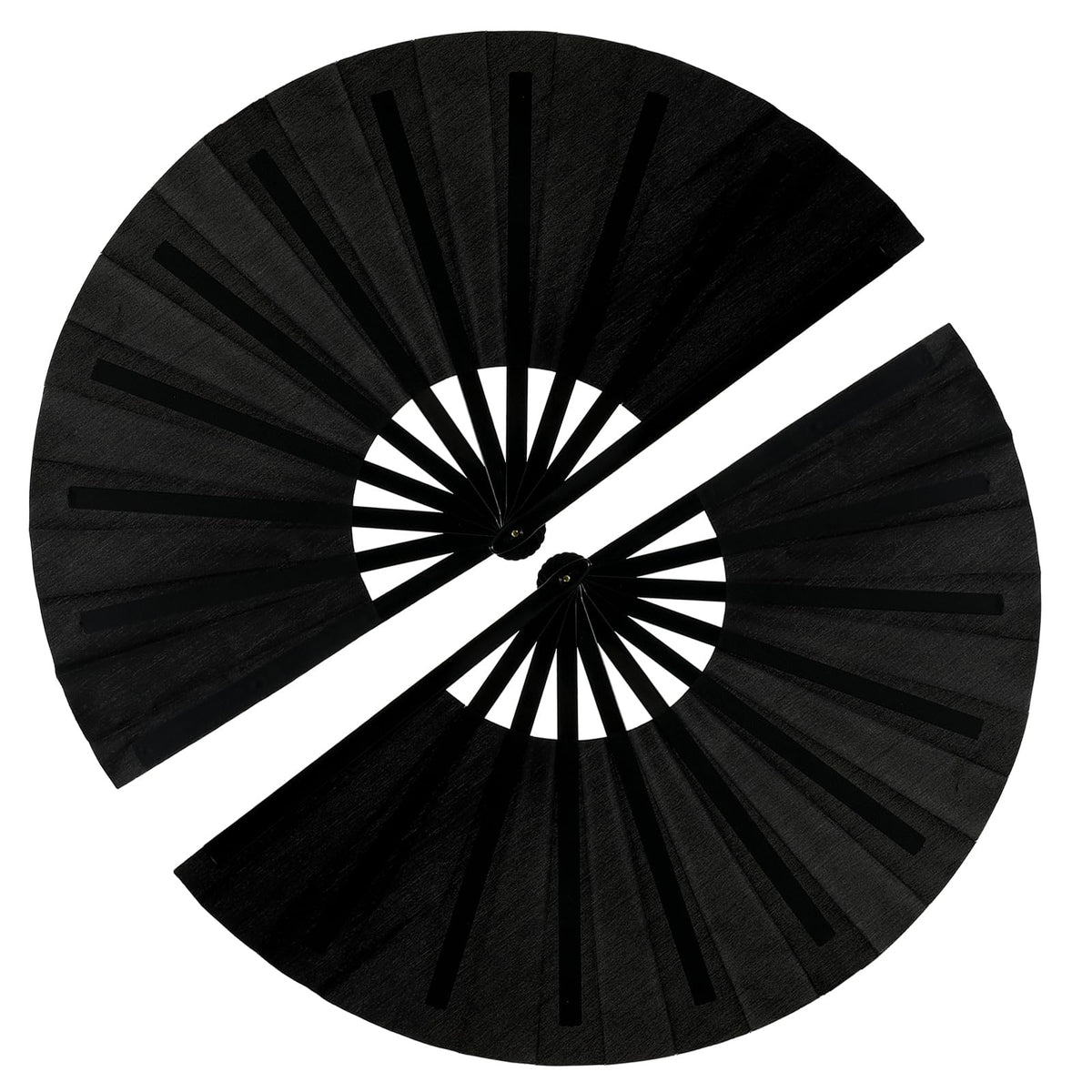 Black Rave Clack Fans, 13 Inch, 2-Pack – Large Folding Hand Fans