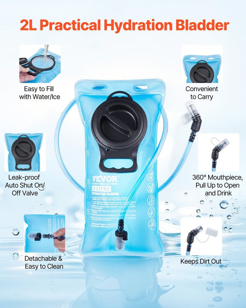 2L Rave Hydration Backpack – Festival Water Pack with Leak-Proof Bladder