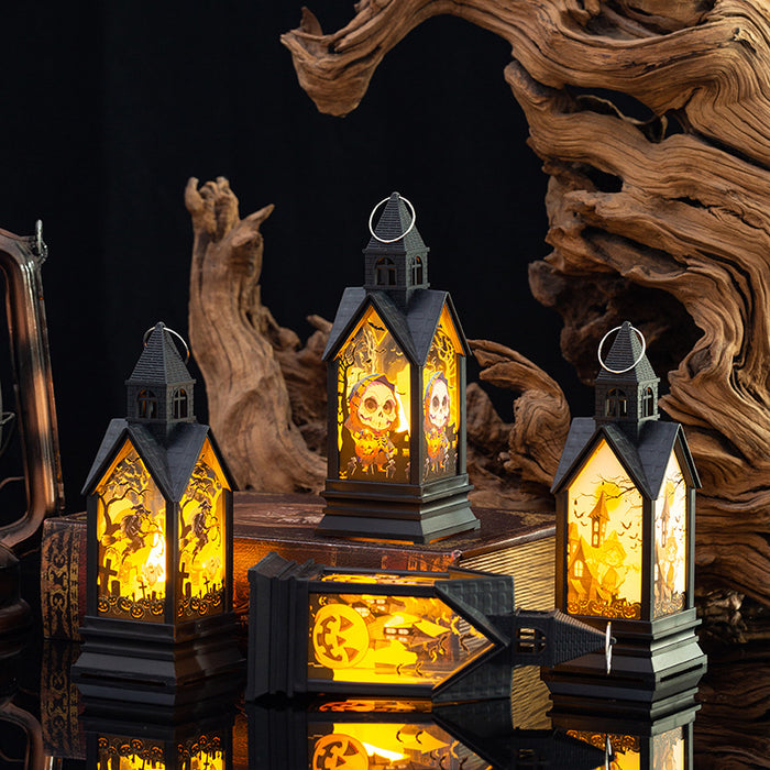 Light-Up Halloween Lantern – LED Pumpkin, Skull, Witch & Scarecrow Decor