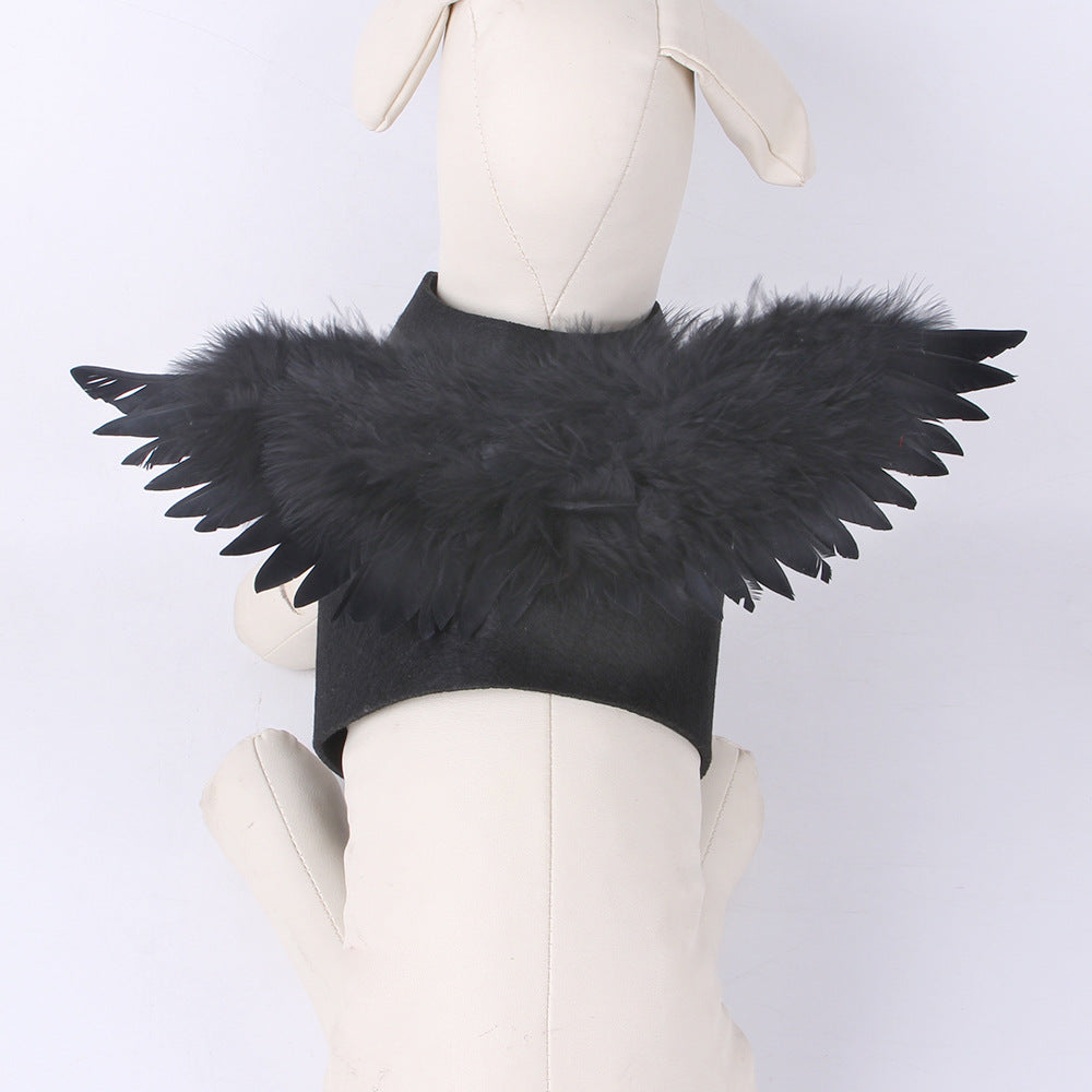 Pet Angel Wings Costume for Dogs & Cats – Black or White, Sizes S–L