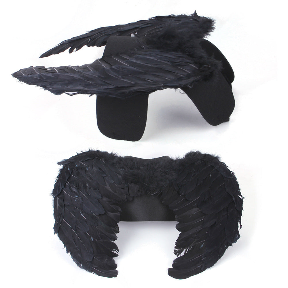 Pet Angel Wings Costume for Dogs & Cats – Black or White, Sizes S–L
