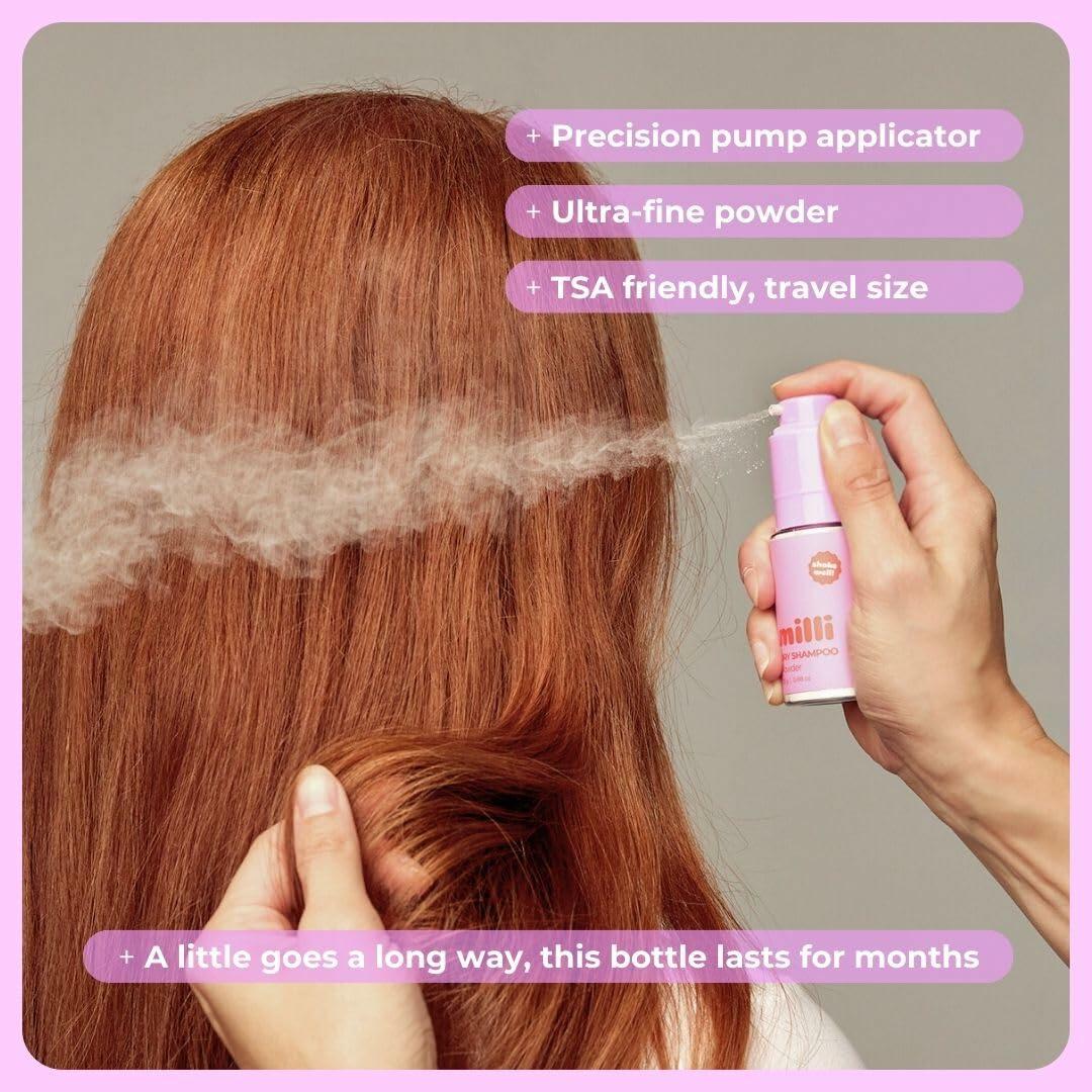 The Milli Method Lemongrass Dry Shampoo Powder, 0.88 oz – Non-Aerosol Travel Size