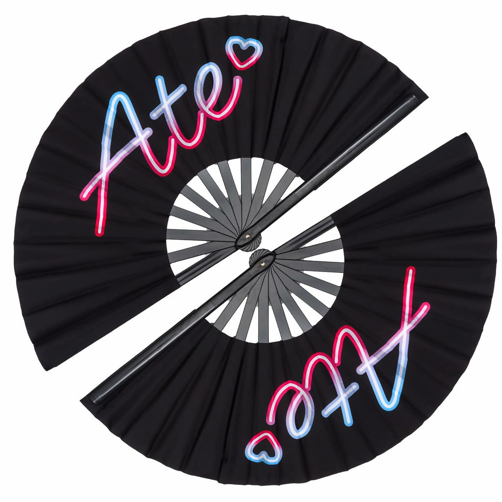 13 Inch Black Line Dancing Clack Fans, 2-Pack – Folding Hand Fans