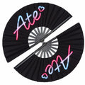 13 Inch Black Line Dancing Clack Fans, 2-Pack – Folding Hand Fans