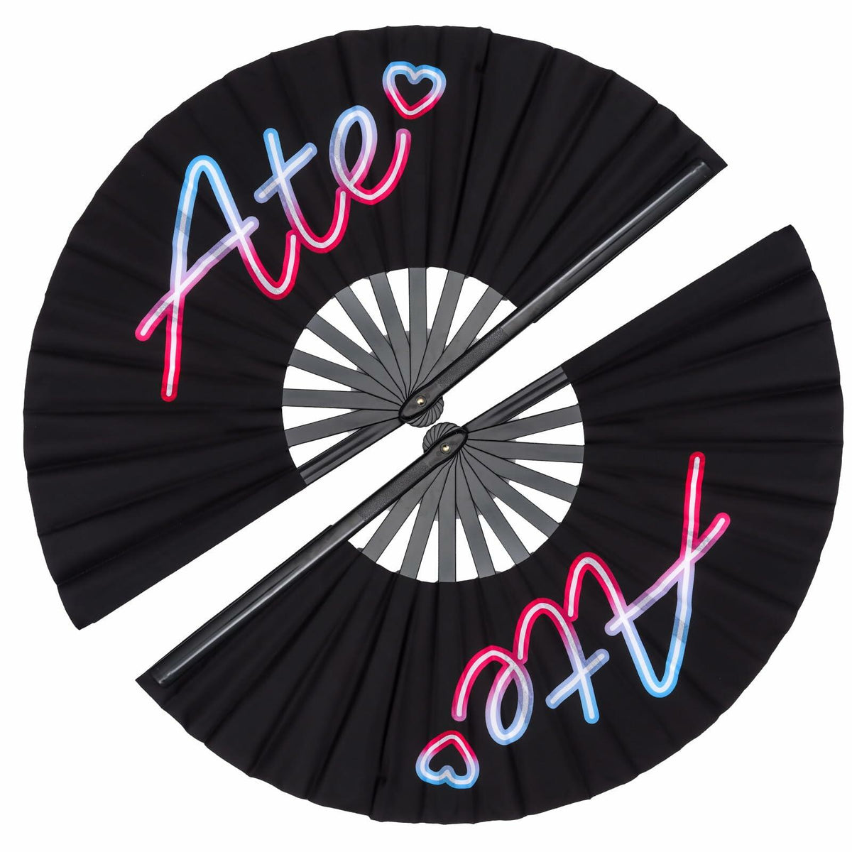 13 Inch Black Line Dancing Clack Fans, 2-Pack – Folding Hand Fans
