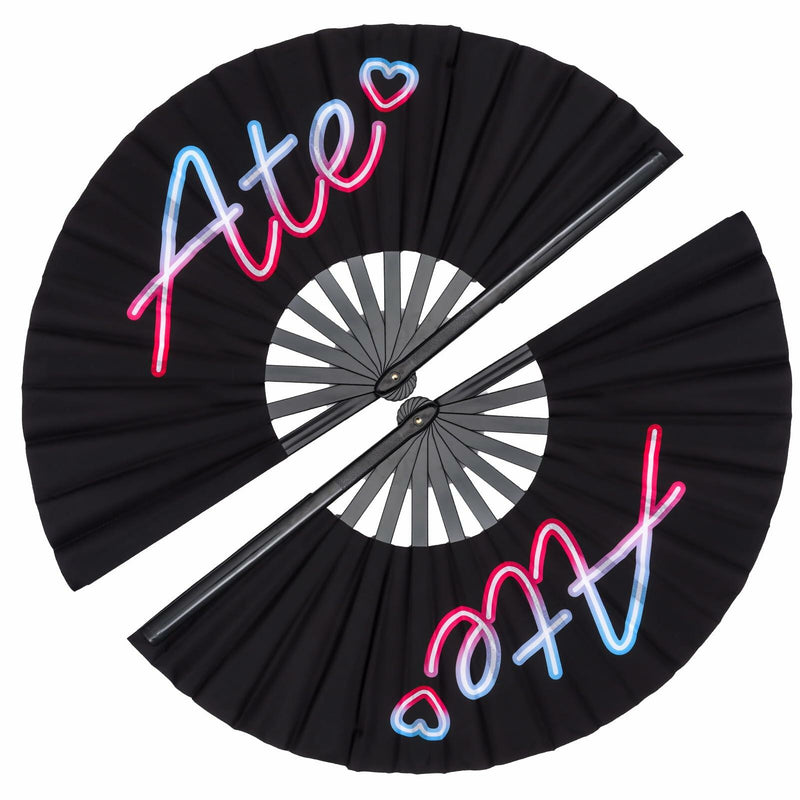 13 Inch Black Line Dancing Clack Fans, 2-Pack – Folding Hand Fans
