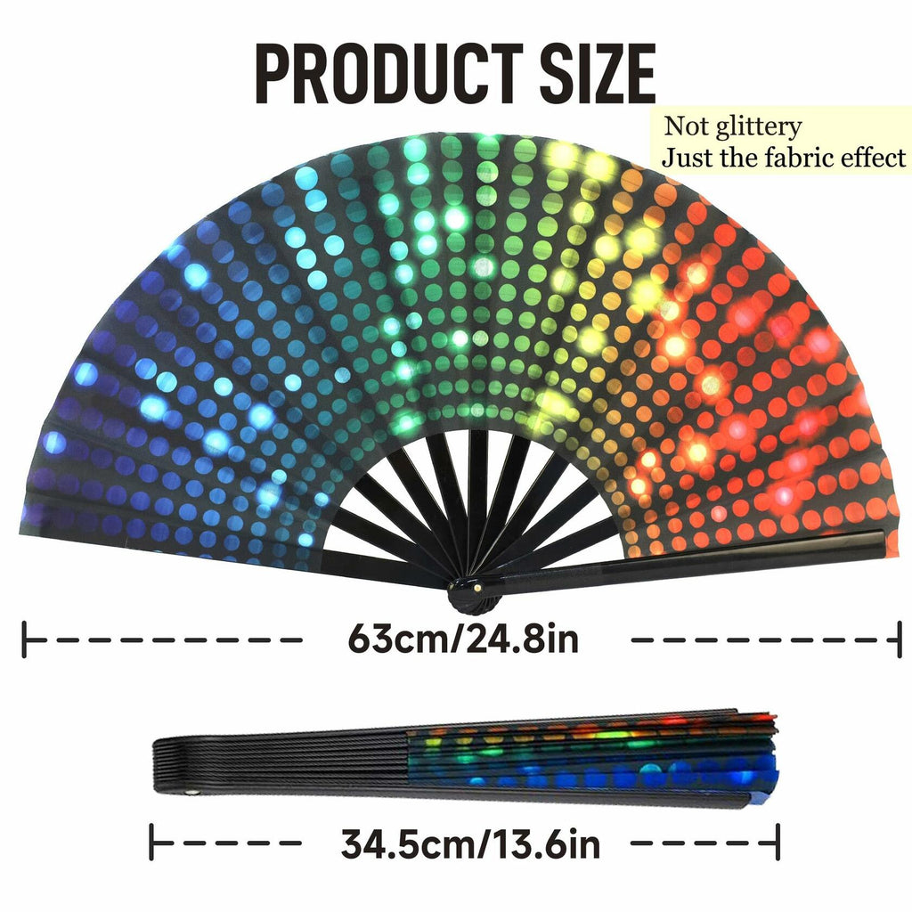 Disco Clack Dance Fans, 13 Inch, 2-Pack – Large Folding Hand Fans
