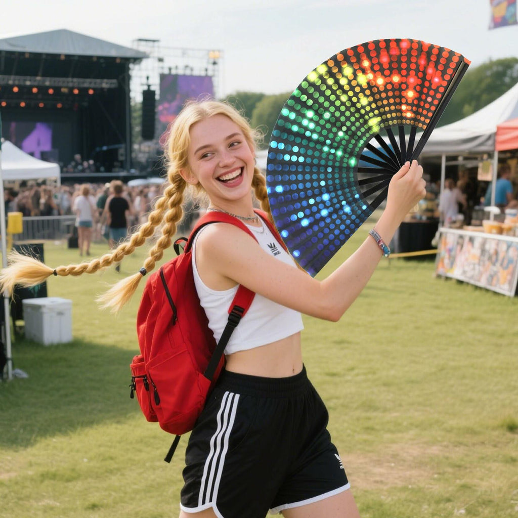 Disco Clack Dance Fans, 13 Inch, 2-Pack – Large Folding Hand Fans