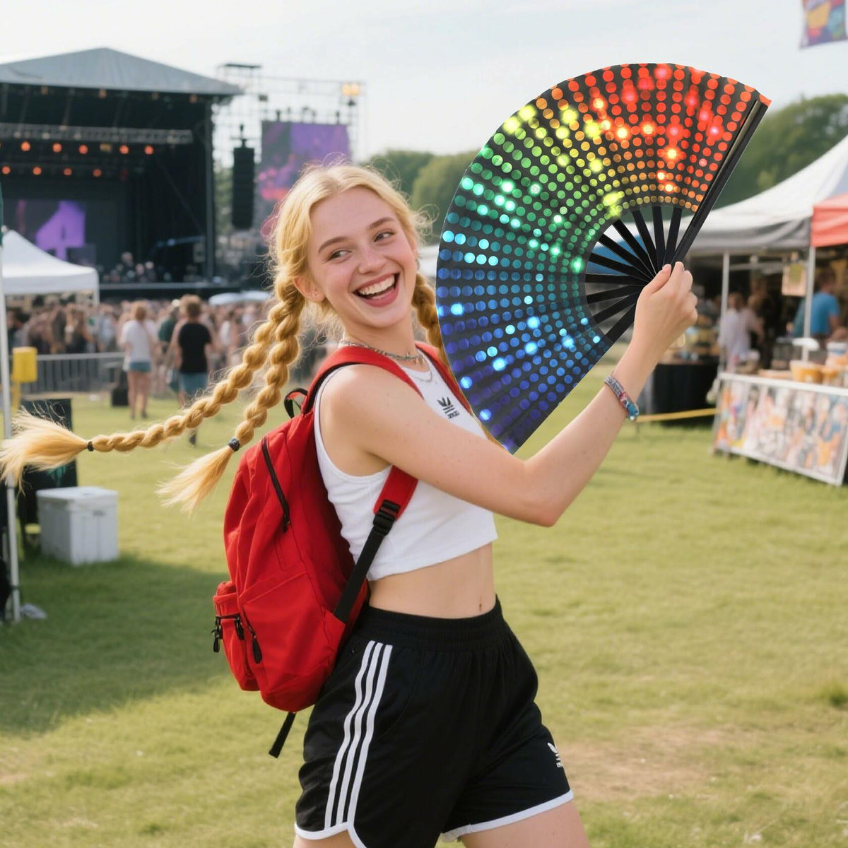Disco Clack Dance Fans, 13 Inch, 2-Pack – Large Folding Hand Fans